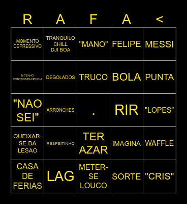 RAFA GAY Bingo Card