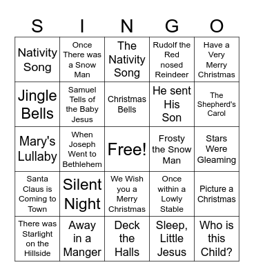 CHRISTMAS Bingo Card