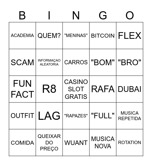 WINDOW BINGO Card