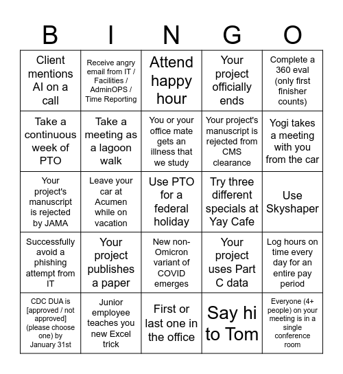 Safety Team Bingo 2024 Bingo Card