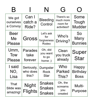 2023 OAD BINGO Card