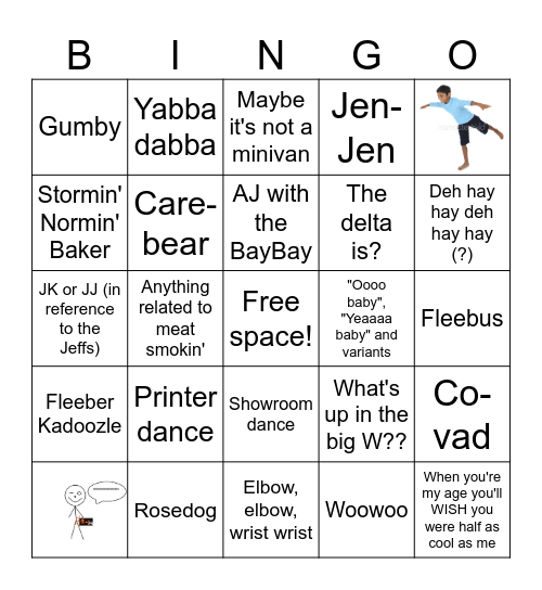 BRAD BINGO!!! Bingo Card