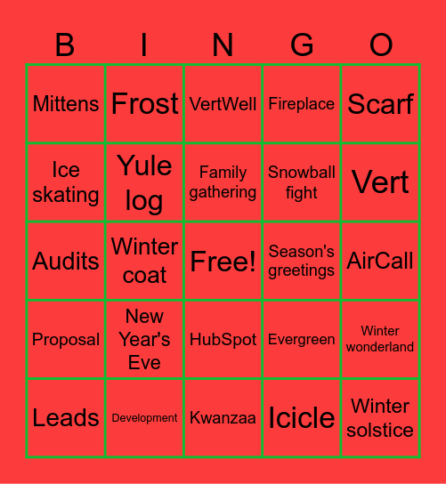 VERT HOLIDAY BINGO Card