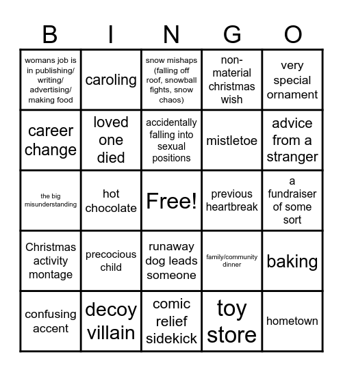 Christmas Movie Bingo! Bingo Card