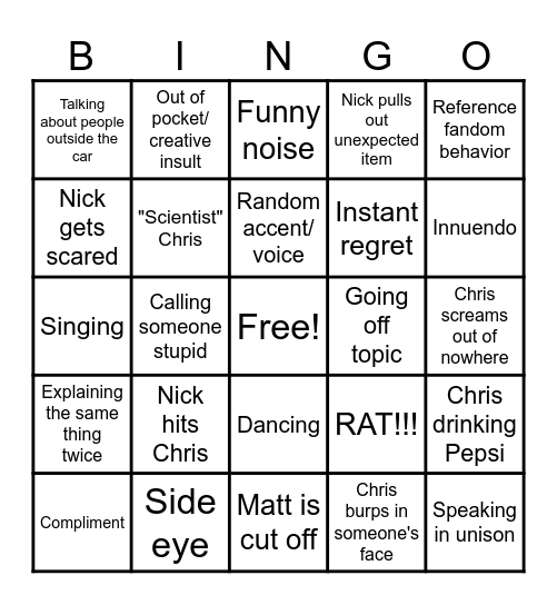 Sturniolo triplets Bingo Card