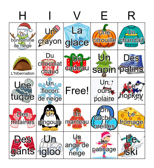 L'hiver Bingo Card