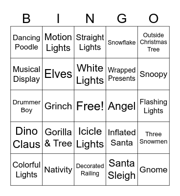 Merry Christmas Bingo Card