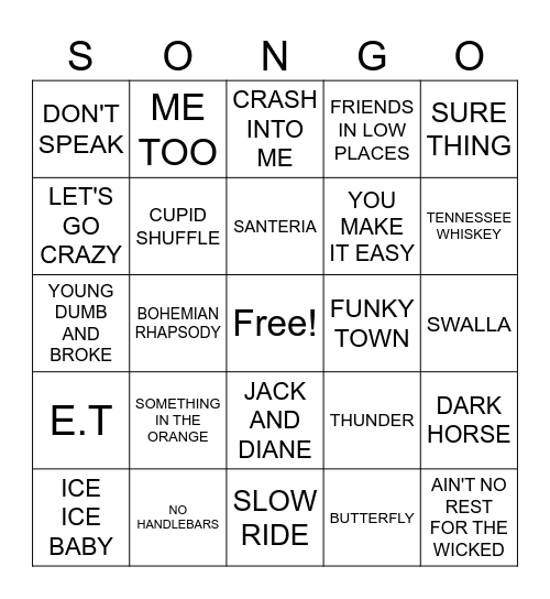 Birthday Bash Mix Bingo Card