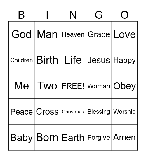 Sermon Bingo Card