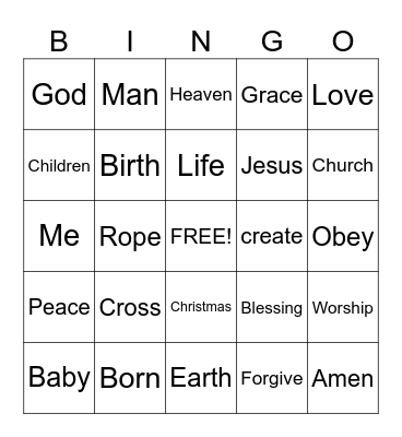 Sermon Bingo Card