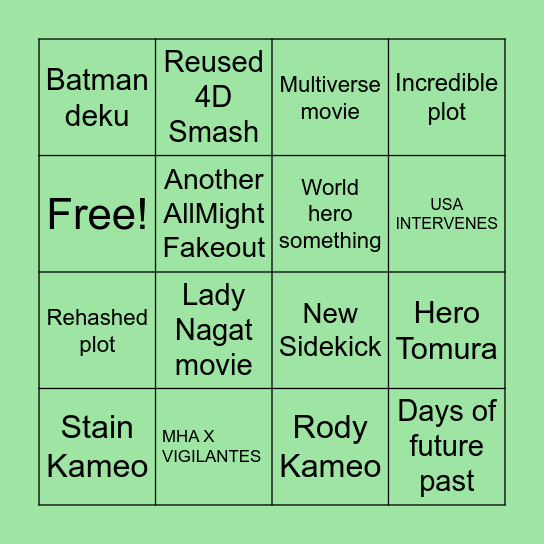 Moppo and Elle's Jump Feista 2023(MHA MOVIE) Bingo Card