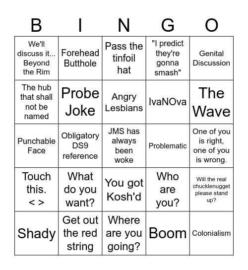 Grey 17 Podcast Bingo Card
