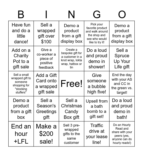 WEEKEND BINGO! Bingo Card