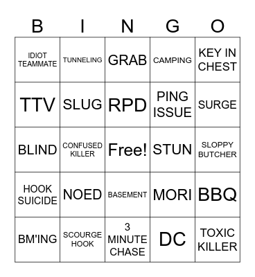 DBD BINGO Card