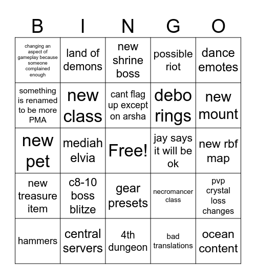 <Nerds> 2023 Calpheon Ball Bingo Card