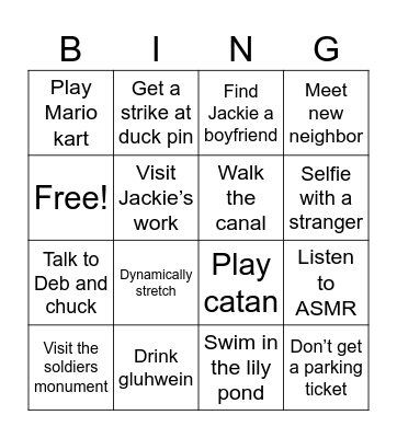 Indy! Bingo Card