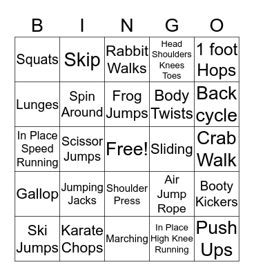 Mr. Patrick's Bingo Card