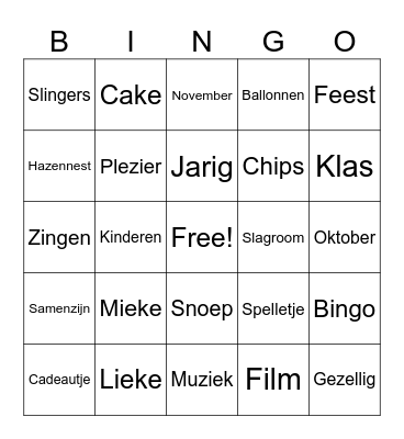 Verjaardagsbingo! Bingo Card