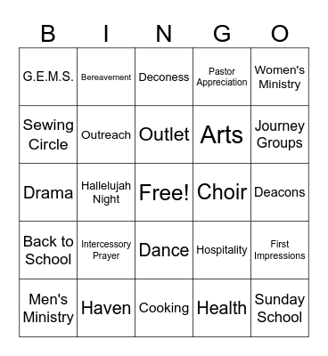 Volunteer Bingo Card