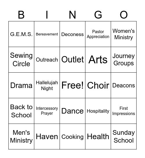 Volunteer Bingo Card