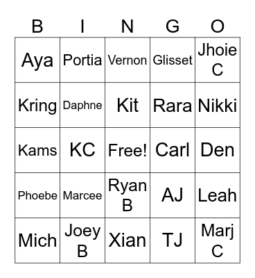 LME Team Bingo Bonanza Bingo Card