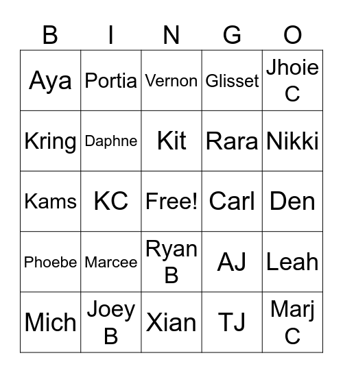 LME Team Bingo Bonanza Bingo Card