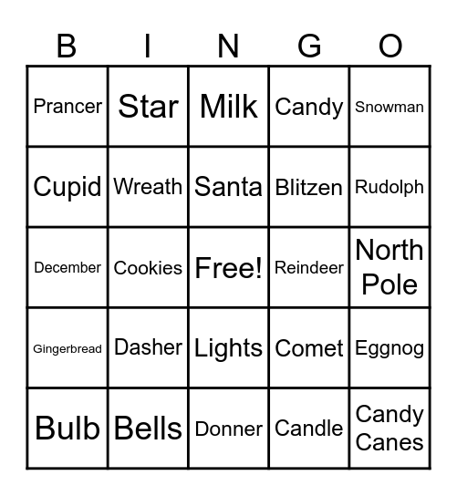 Christmas Bingo Card