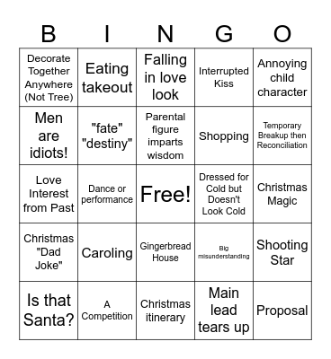 Christmas Movie Bingo Card