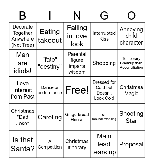 Christmas Movie Bingo Card