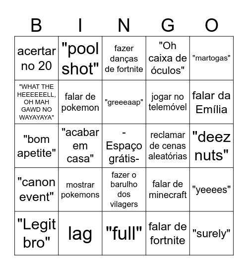 Miguel Bingo Card