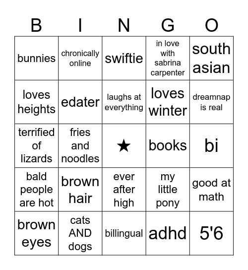 qfee bingo Card