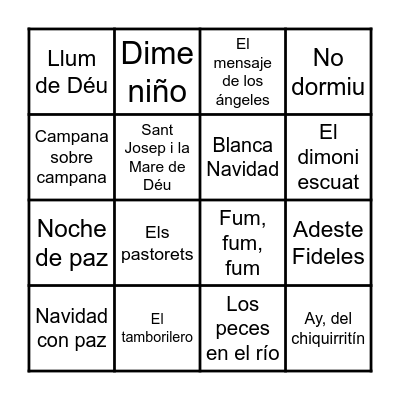 BINGO NADALENC Bingo Card