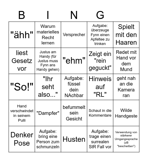 Kaiser StR Bingo Card