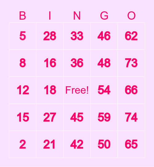 Sachi Bingo Card