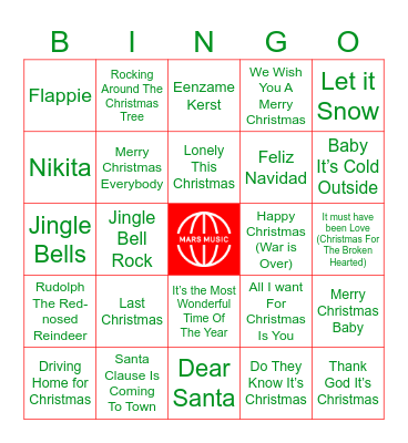 !! Merry Christmas !! Bingo Card