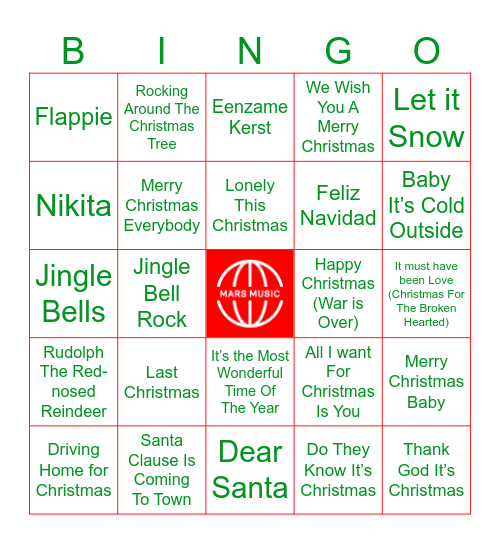 !! Merry Christmas !! Bingo Card