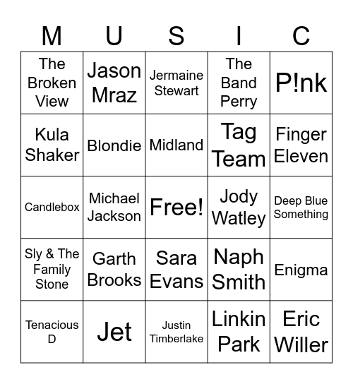 Music_12162023 Bingo Card