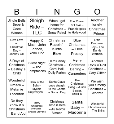 X-Mas Bingo Card