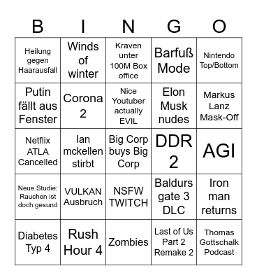 2024 Bingo Card