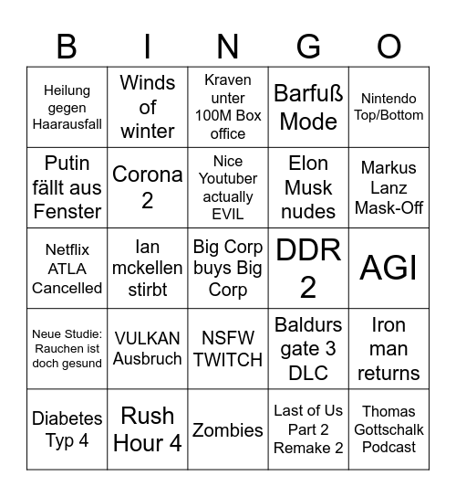 2024 Bingo Card