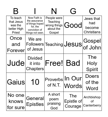 Volume 13, Part 1 Bingo Card