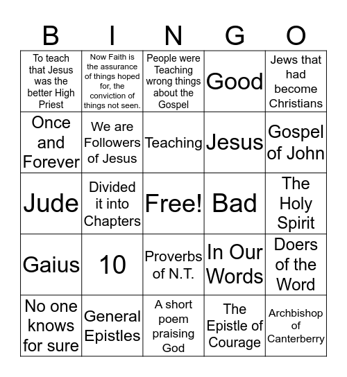 Volume 13, Part 1 Bingo Card