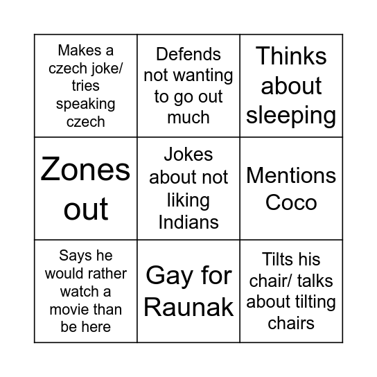 PRATHAM Bingo Card