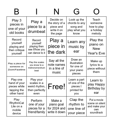 Winter Break Bingo Card