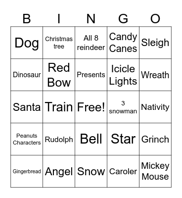 Christmas Lights Bingo Card