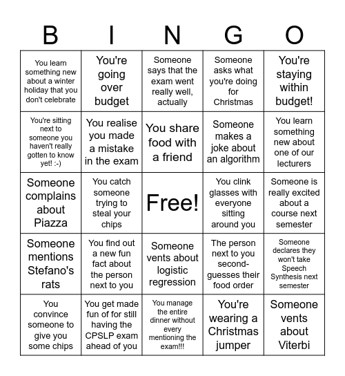 ⋆ SLP-mas Bingo ⋆ Bingo Card