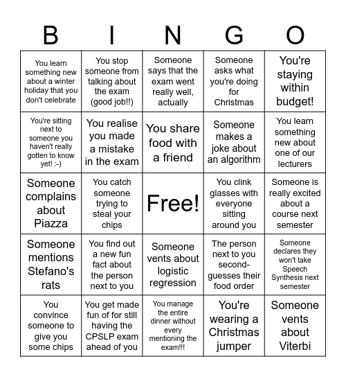 ⋆ SLP-mas Bingo ⋆ Bingo Card