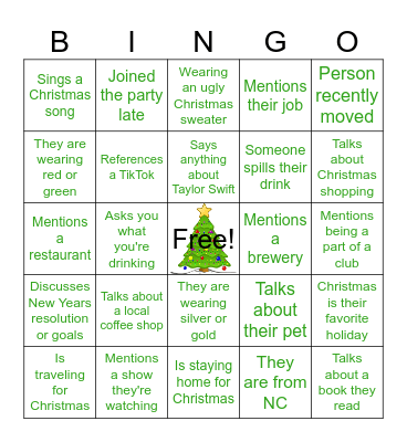 Conversation bingo Card