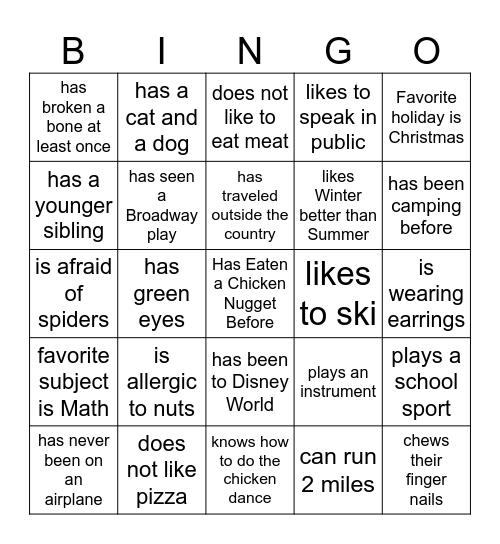 Youth Group Bingo! Bingo Card