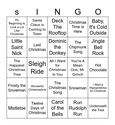 ODC Singo Bingo Card